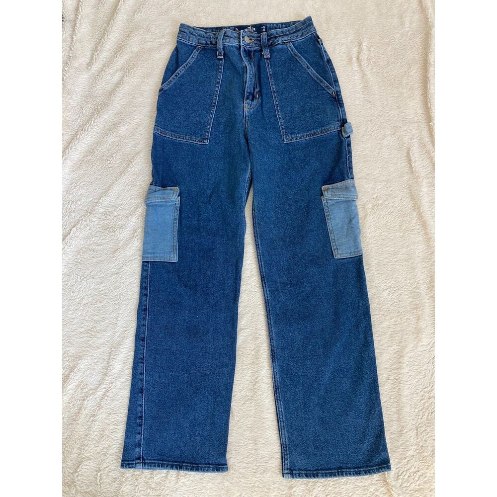 Hollister Ultra High Rise Dad Carpenter Jeans Medium Utility Skater 90s Style